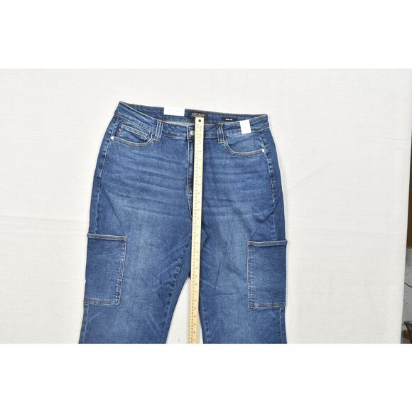 NEW Judy Blue High Waist Wide Leg Denim Cargo Jeans Blue Plus Size 20W Stretch - Picture 6 of 8